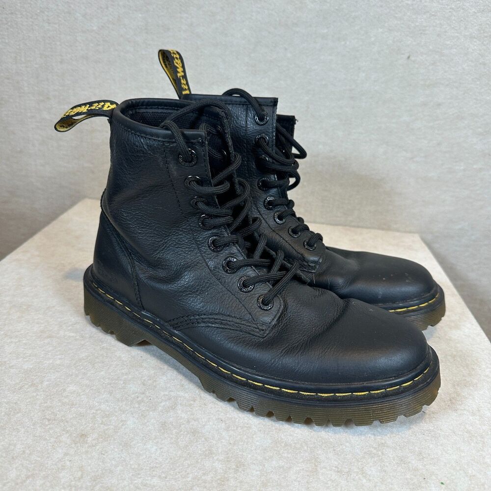 Dr. Martens Awley Black Lace Up Combat Boots Mens 7 Womens 8 UK 6